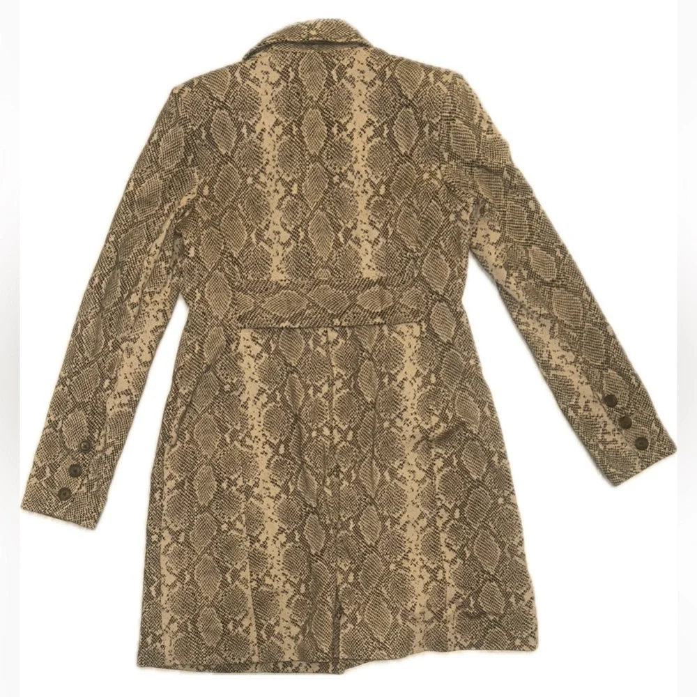 CABI Sz S King Cobra Snake Print Ponte Knit Beige Black Coat - Picture 5 of 9